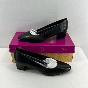 Easy Street Prim Pump- Black Faux Leather- Size 8.5 M- NIB